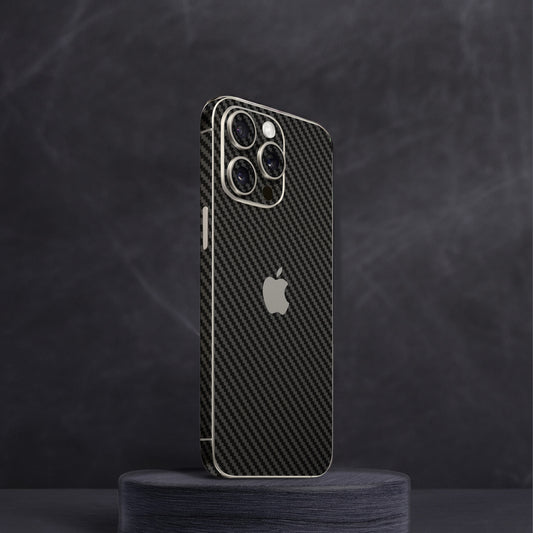 Black Carbon Fiber Mobile Skin