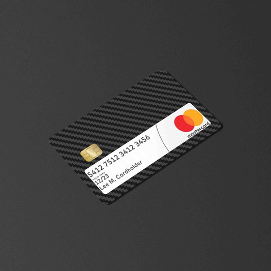 Black Carbon Fiber Card Skin With Window