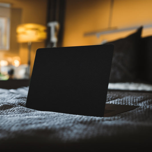 Black Leather Laptop Skin