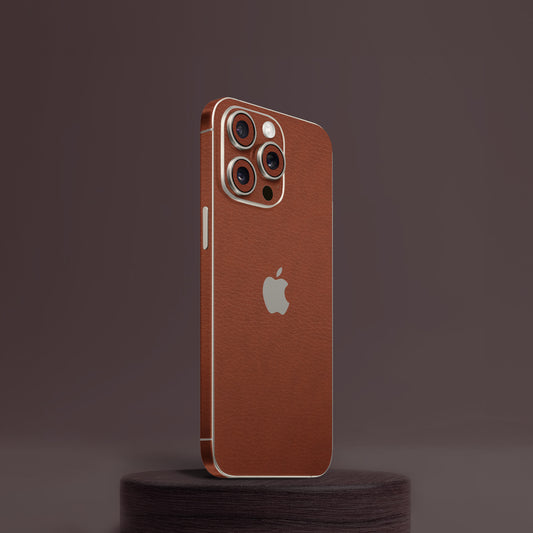 Brown Leather Mobile Skin