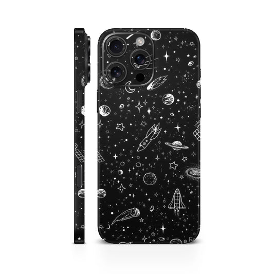 Space White Abstract Mobile Skin