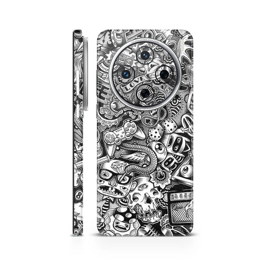 White Abstract Mobile Skin
