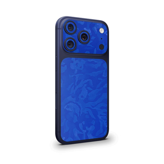 Blue Premium Camo Camera & Pocket Skin for iPhone 17 Pro / 17 Pro Max
