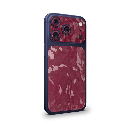 Maroon Premium Camo Camera & Pocket Skin for iPhone 17 Pro / 17 Pro Max