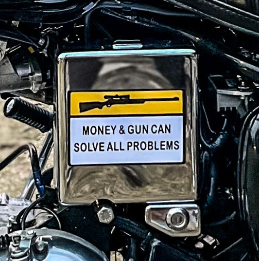 Money & Gun Can Solve All Problems Sticker Big Size