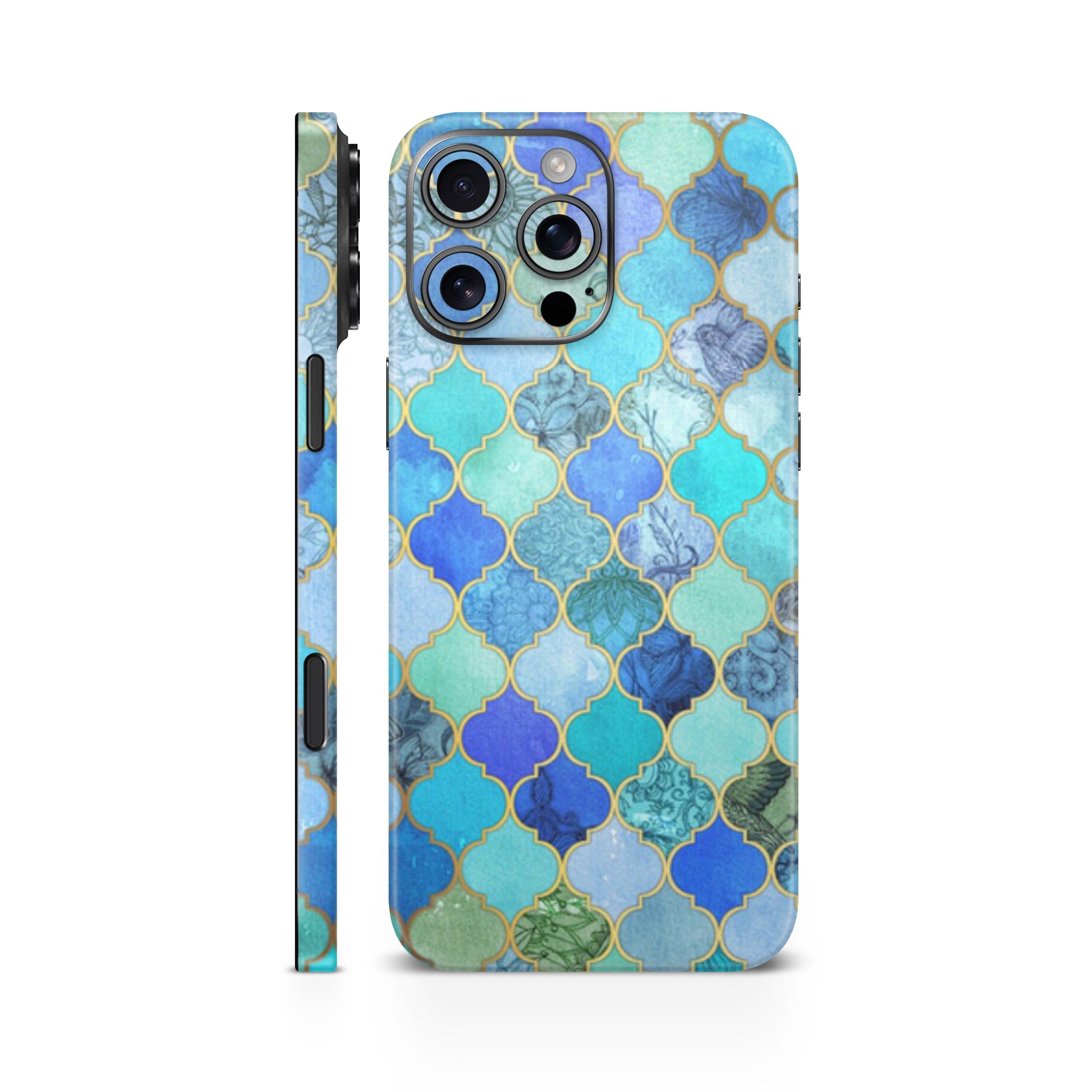 Moroccan Tiles Blue Mobile Skin