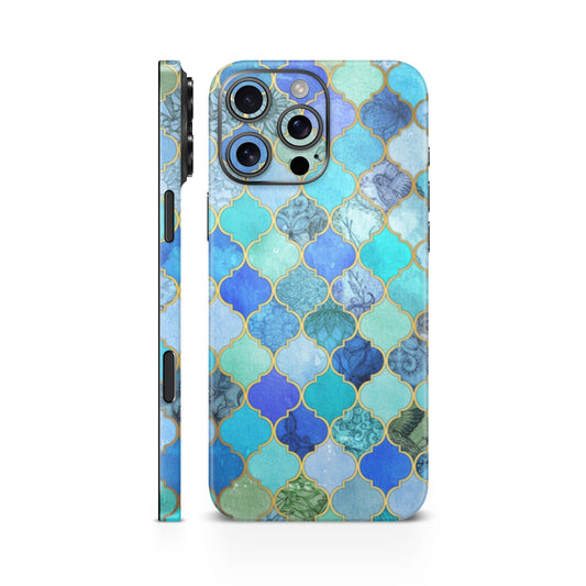 Moroccan Tiles Blue Mobile Skin