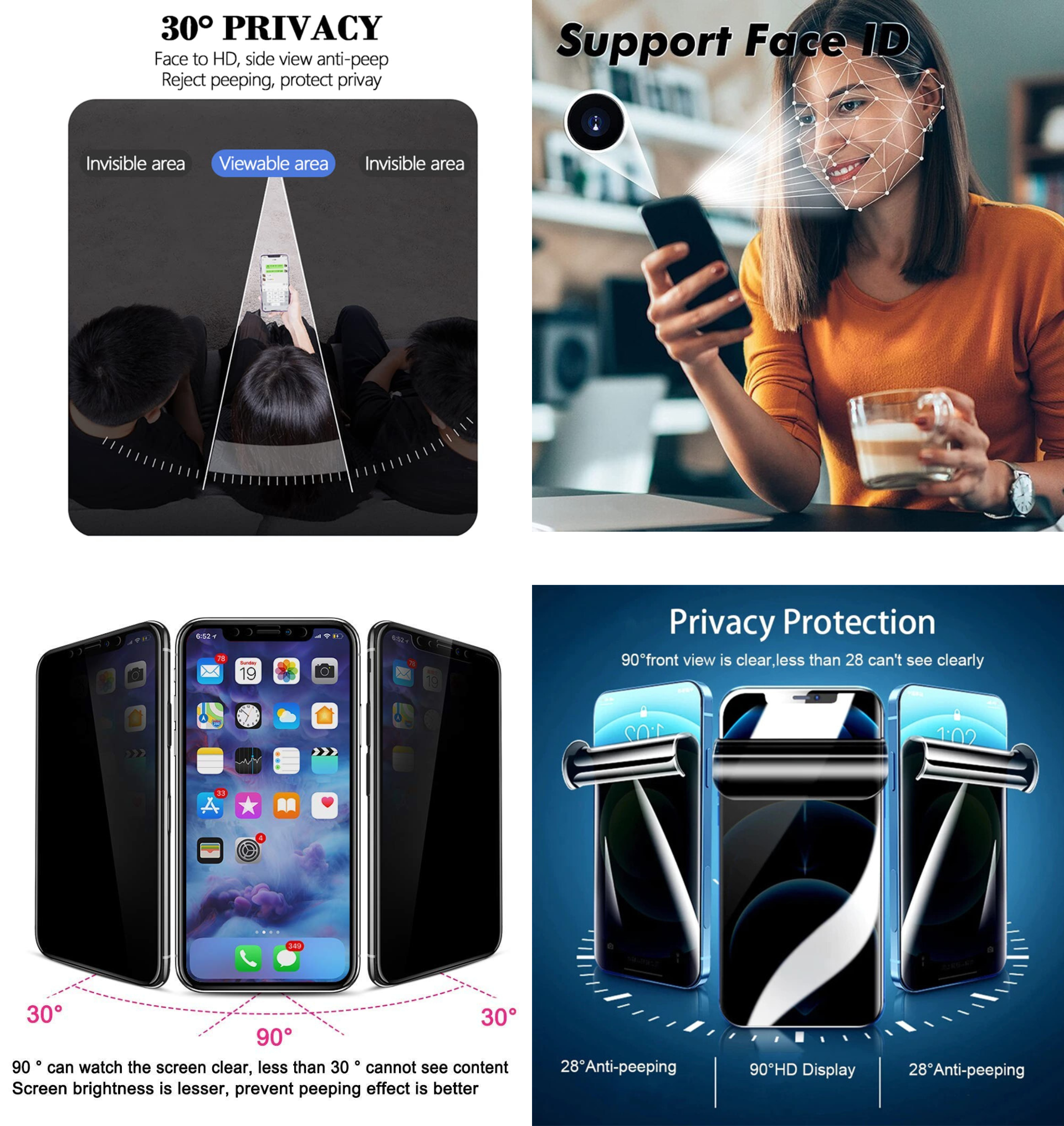 Privacy Hydrogel Screen Protector for Every Phone - (Installation Kit Included)