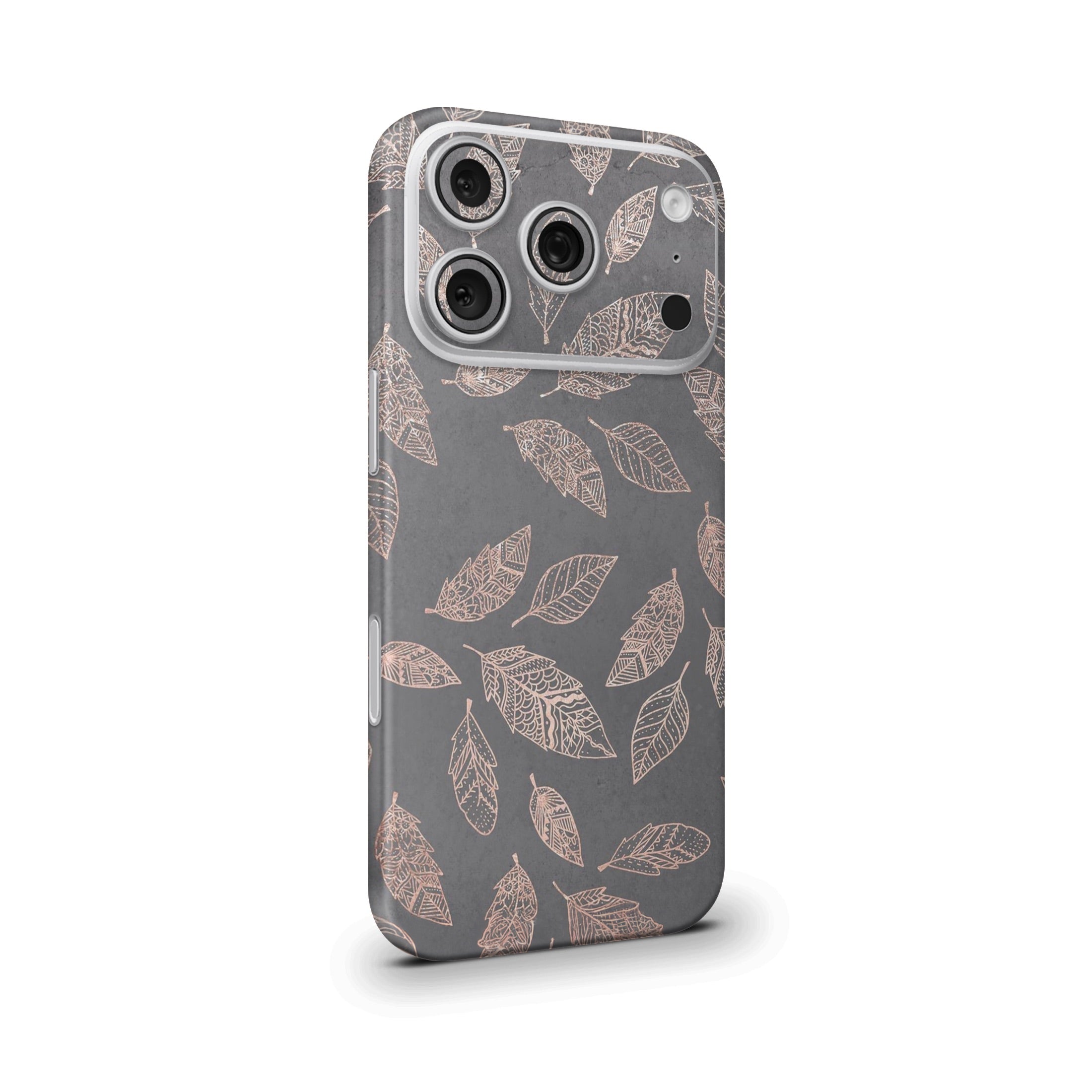 Rose Gold Feather Mobile Skin