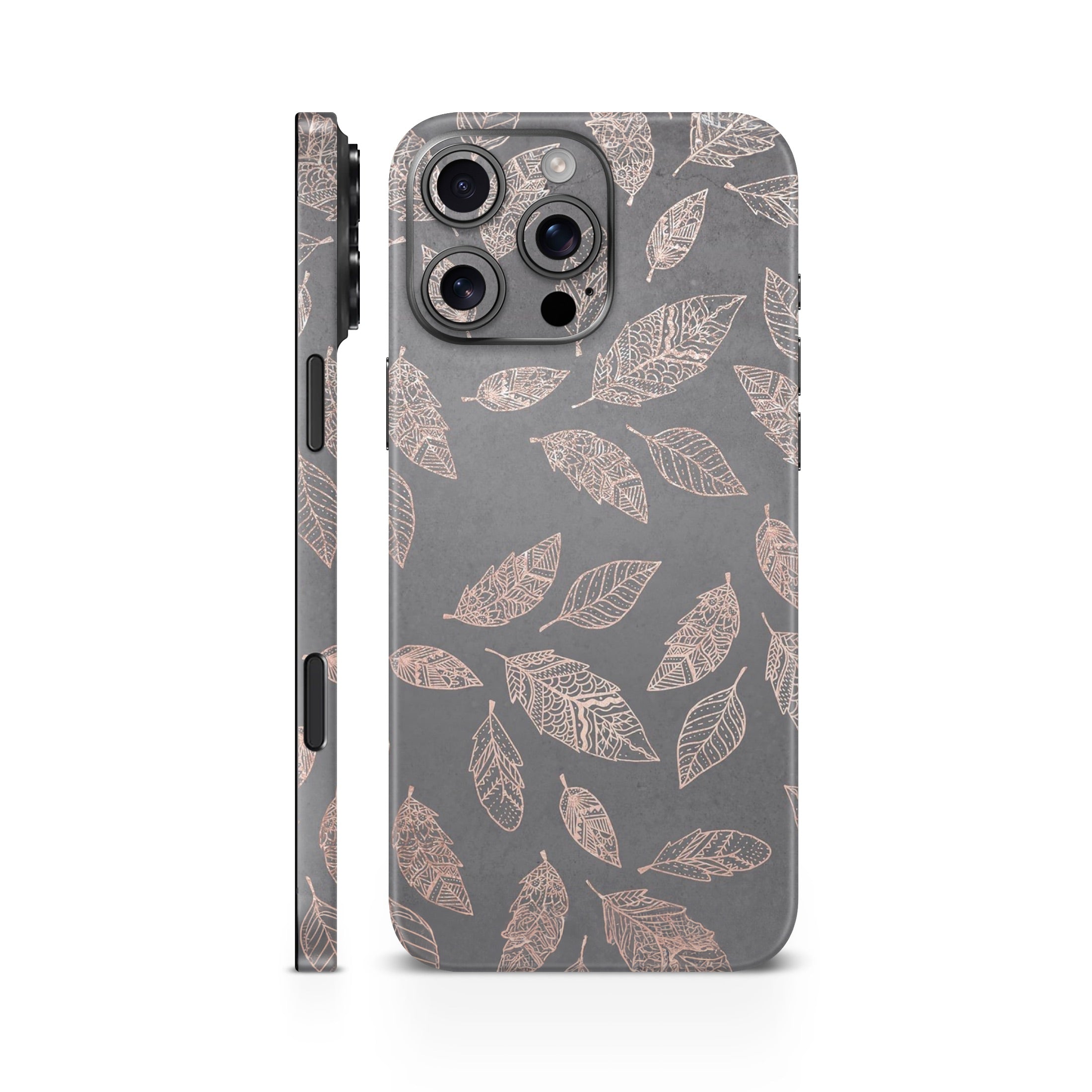 Rose Gold Feather Mobile Skin