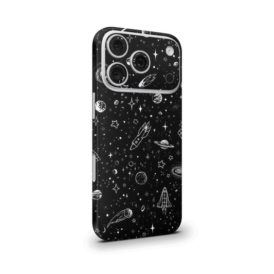 Space White Abstract Mobile Skin