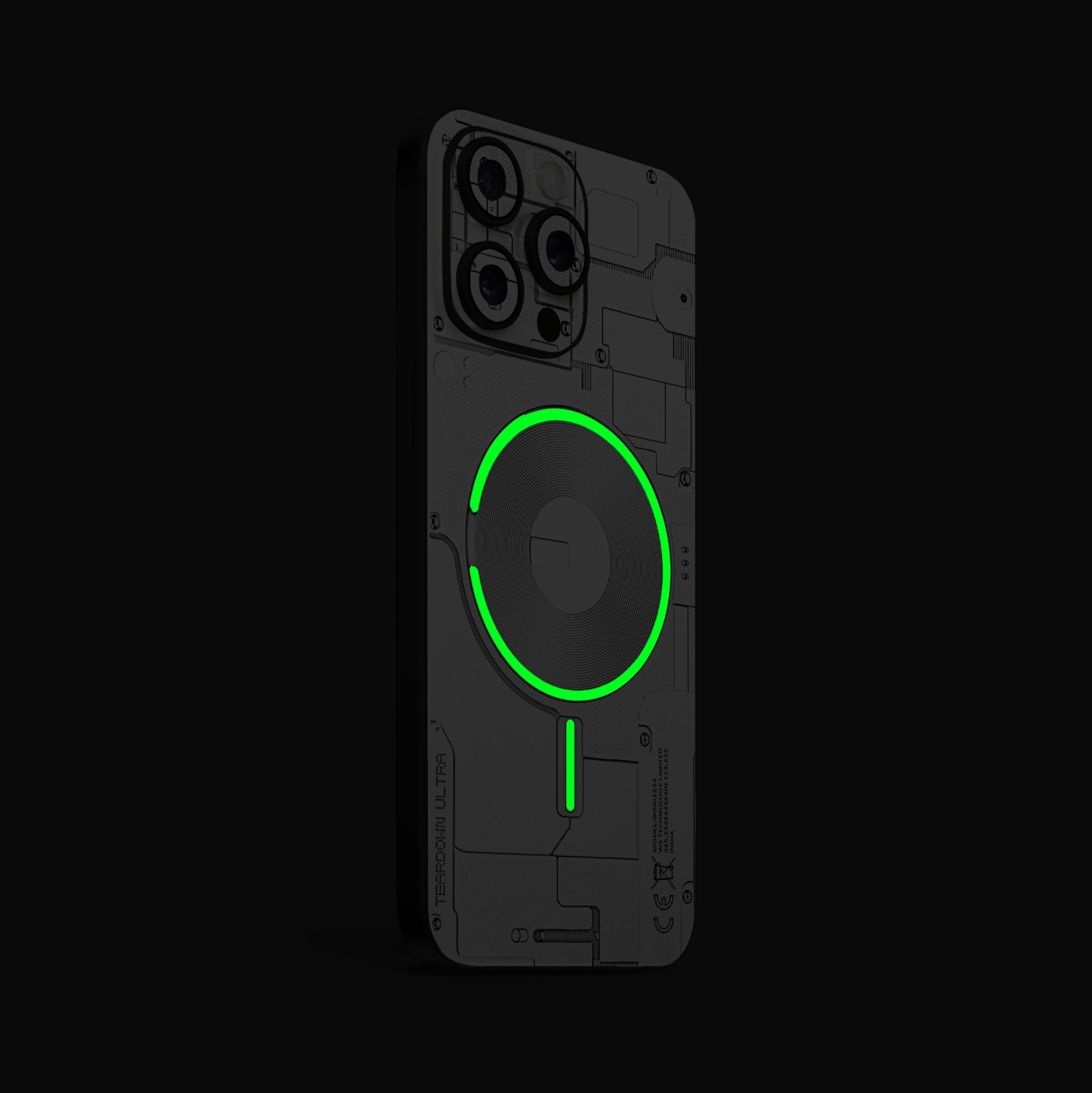 Teardown Line Art Neon Mobile Skin