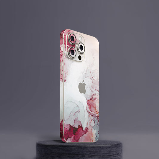 White Red Marble Mobile Skin