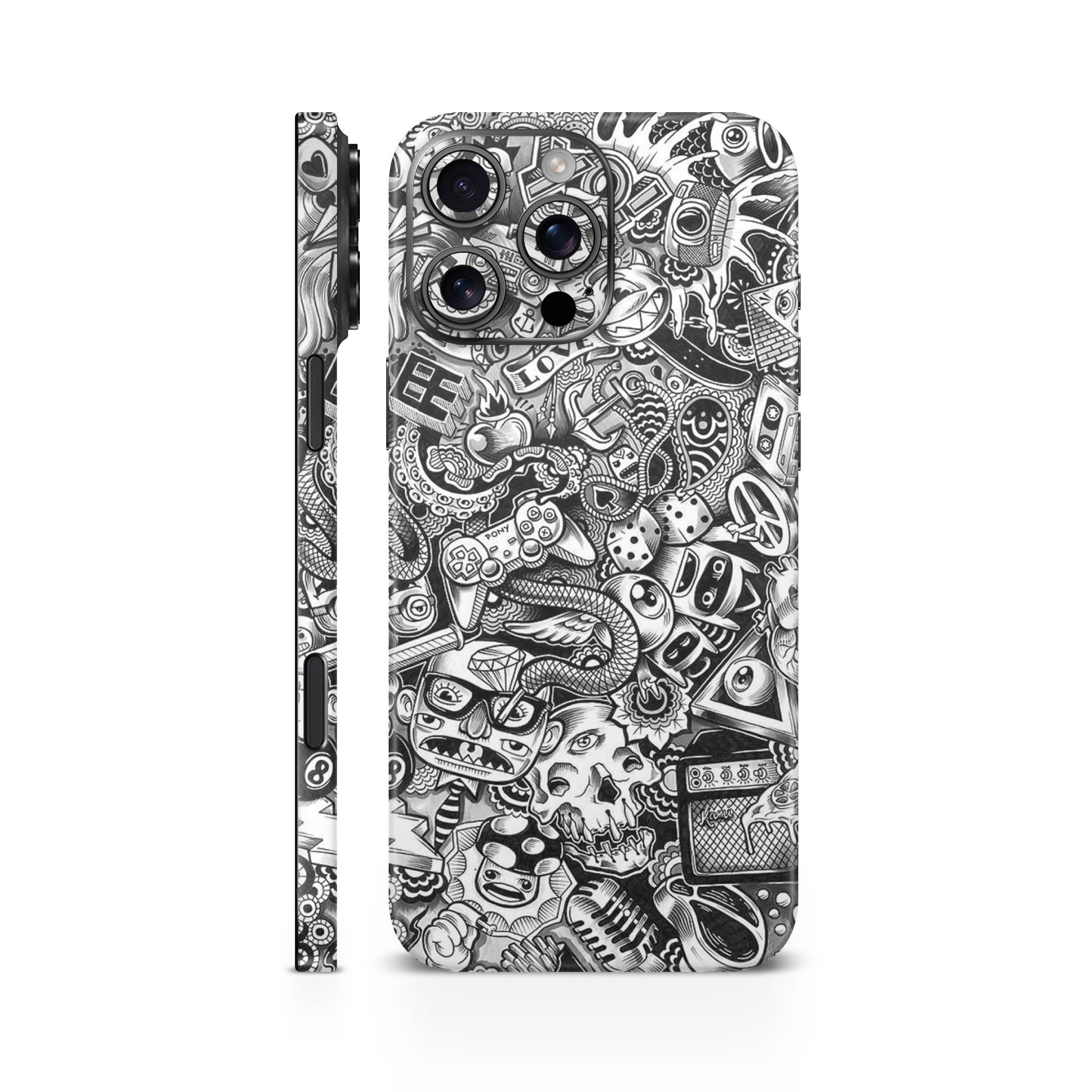 White Abstract Mobile Skin