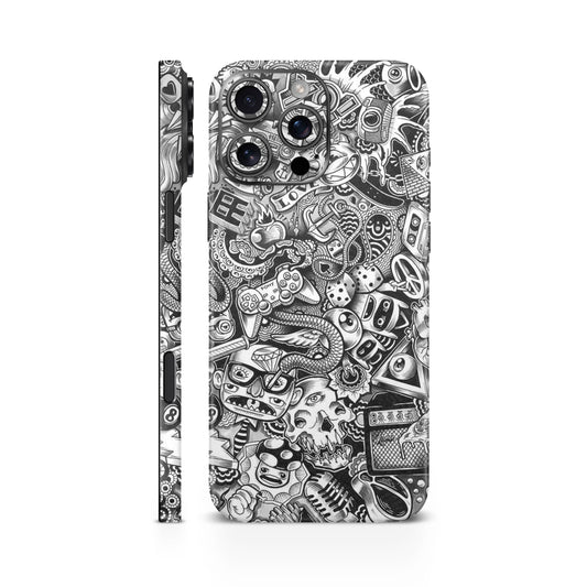White Abstract Mobile Skin