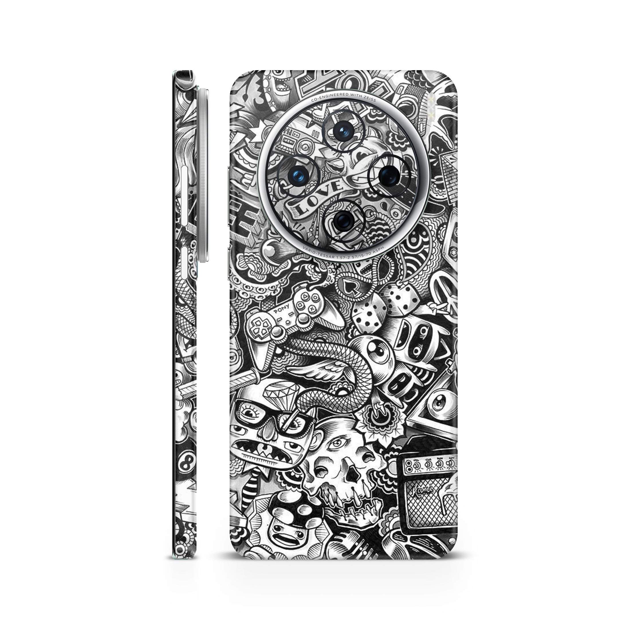 White Abstract Mobile Skin