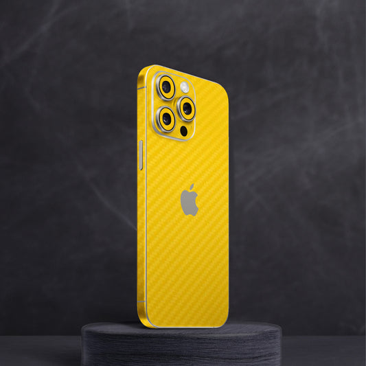Yellow Carbon Fiber Mobile Skin