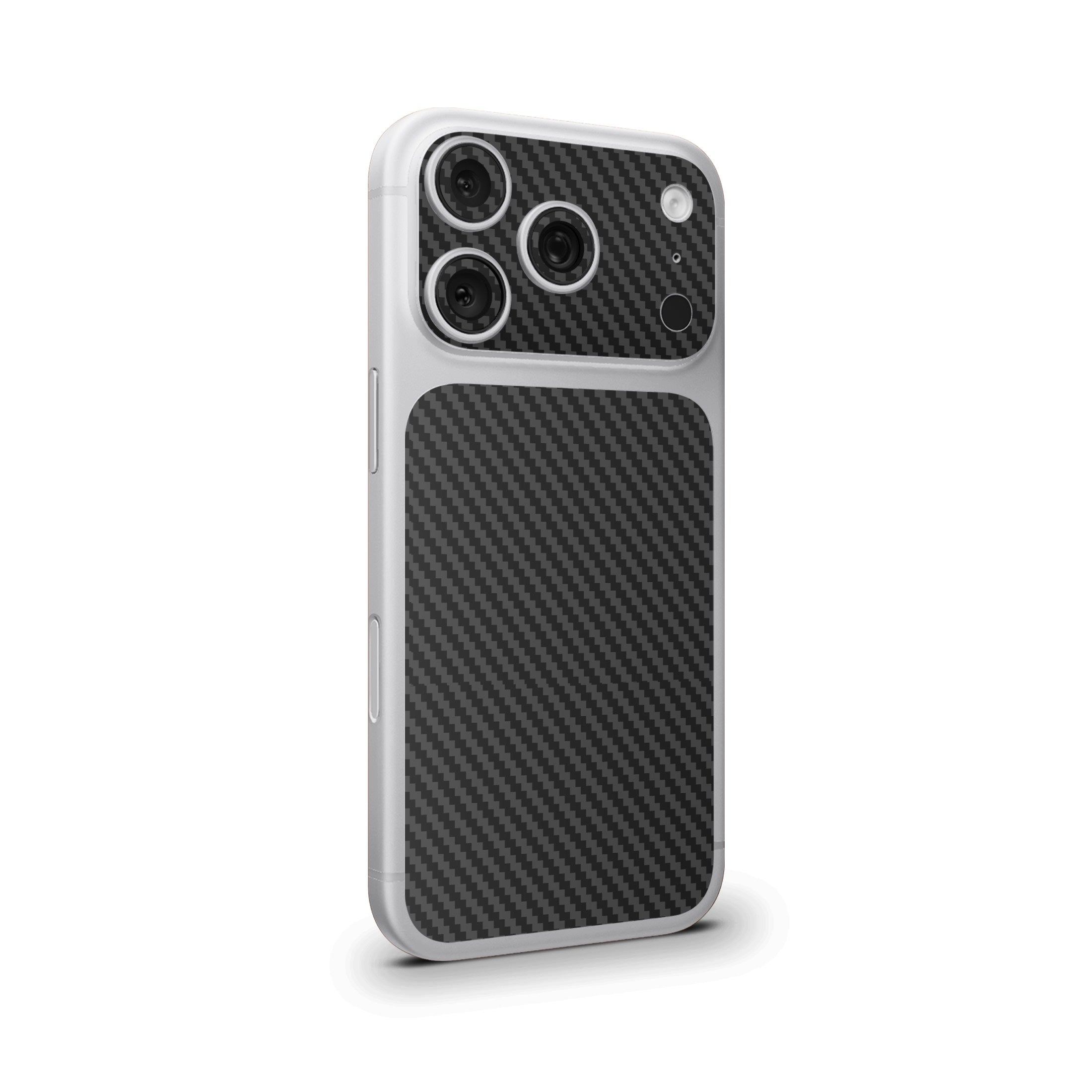 Black Carbon Fiber Camera & Pocket Skin for iPhone 17 Pro / 17 Pro Max