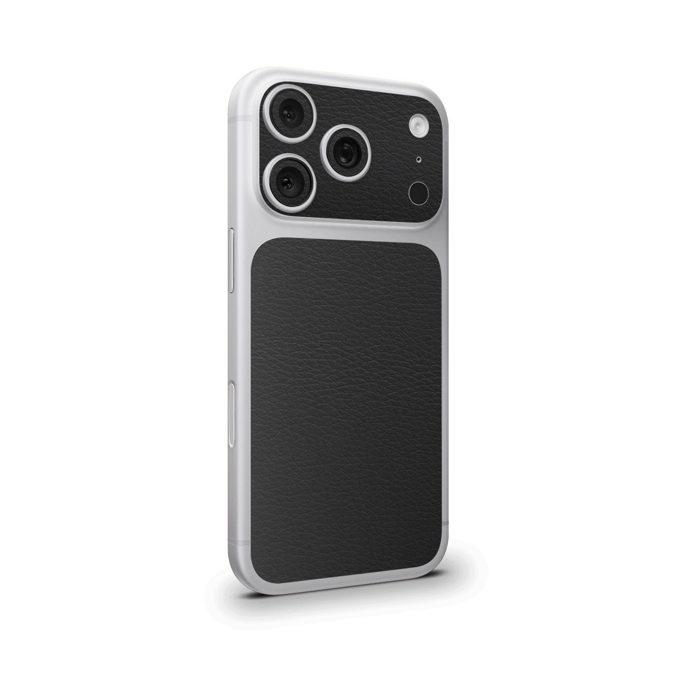 Black Leather Camera & Pocket Skin for iPhone 17 Pro / 17 Pro Max