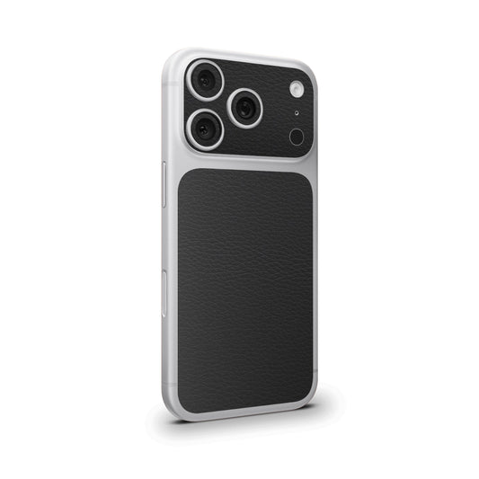Black Leather Camera & Pocket Skin for iPhone 17 Pro / 17 Pro Max