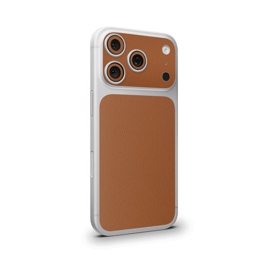 Brown Leather Camera & Pocket Skin for iPhone 17 Pro / 17 Pro Max