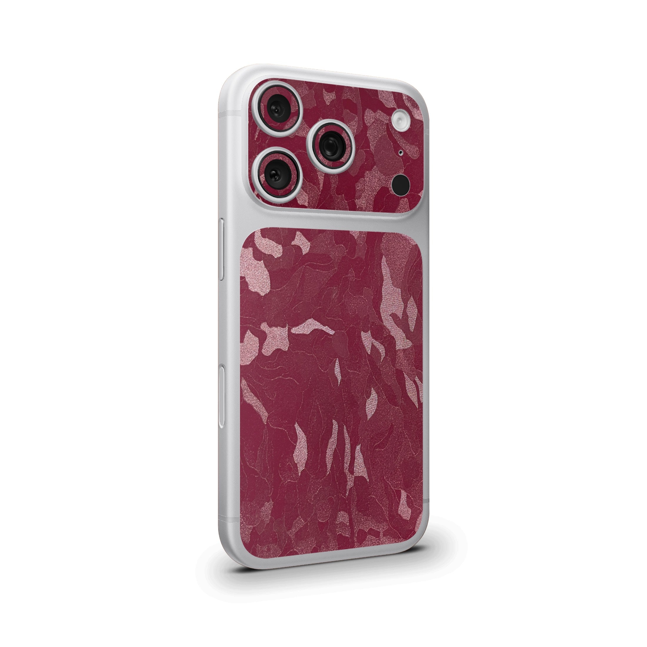 Maroon Premium Camo Camera & Pocket Skin for iPhone 17 Pro / 17 Pro Max