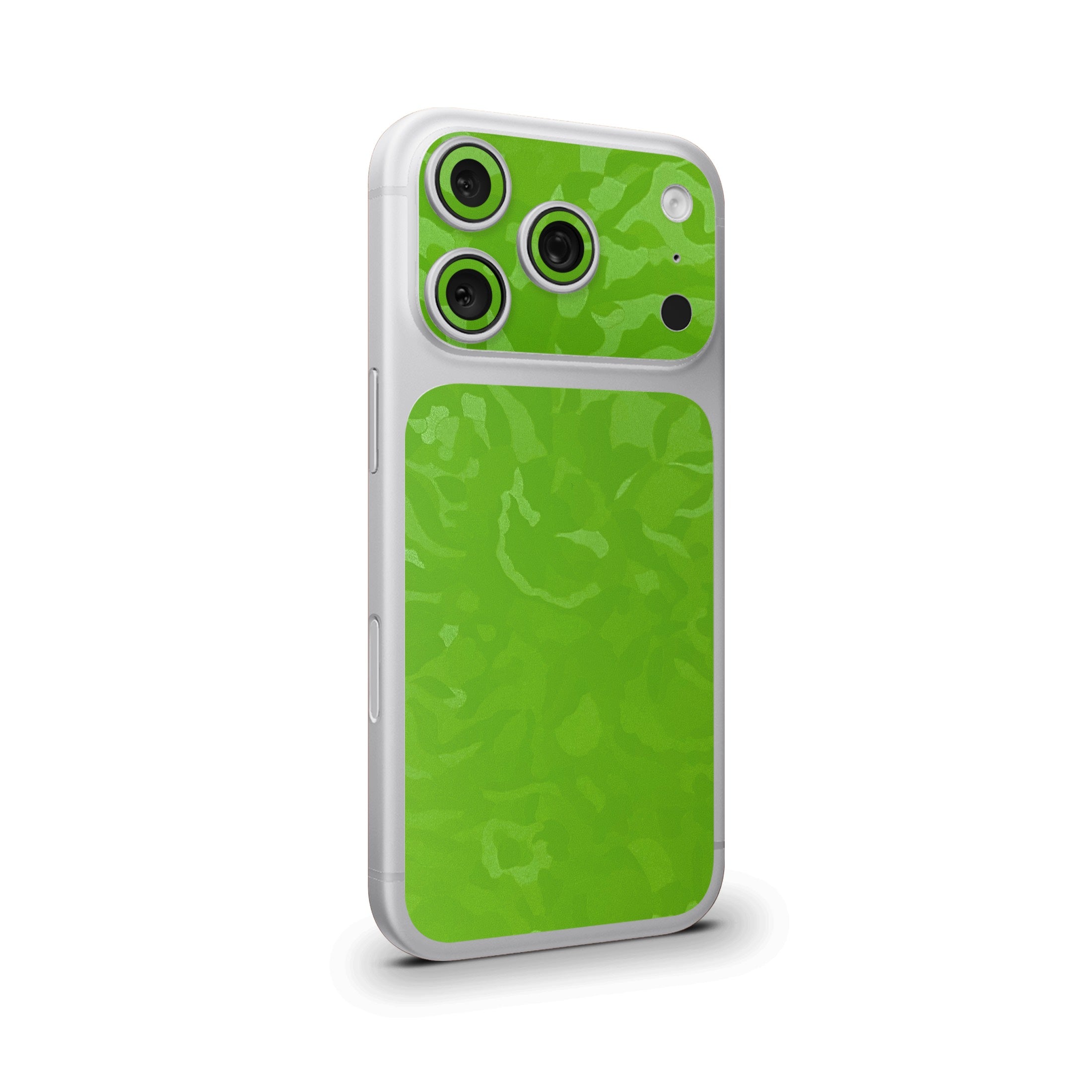 Neon Green Premium Camo Camera & Pocket Skin for iPhone 17 Pro / 17 Pro Max