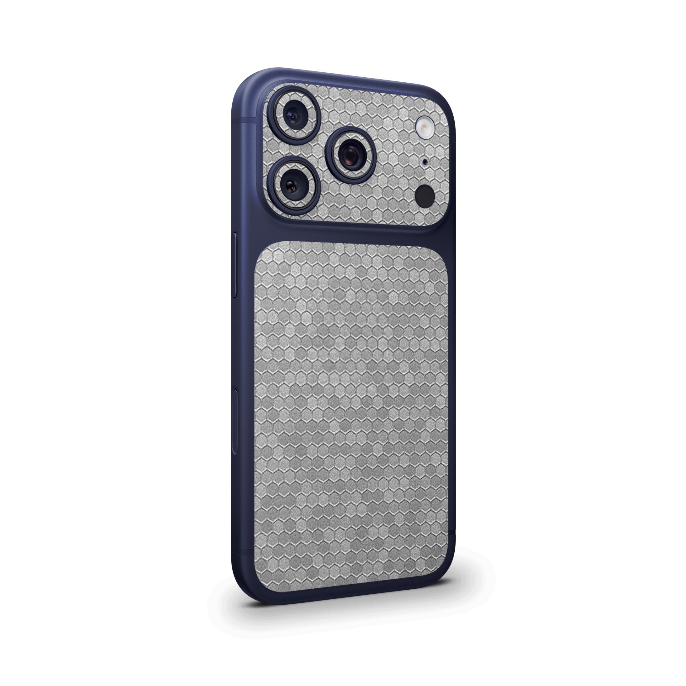 Silver Honeycomb Camera & Pocket Skin for iPhone 17 Pro / 17 Pro Max