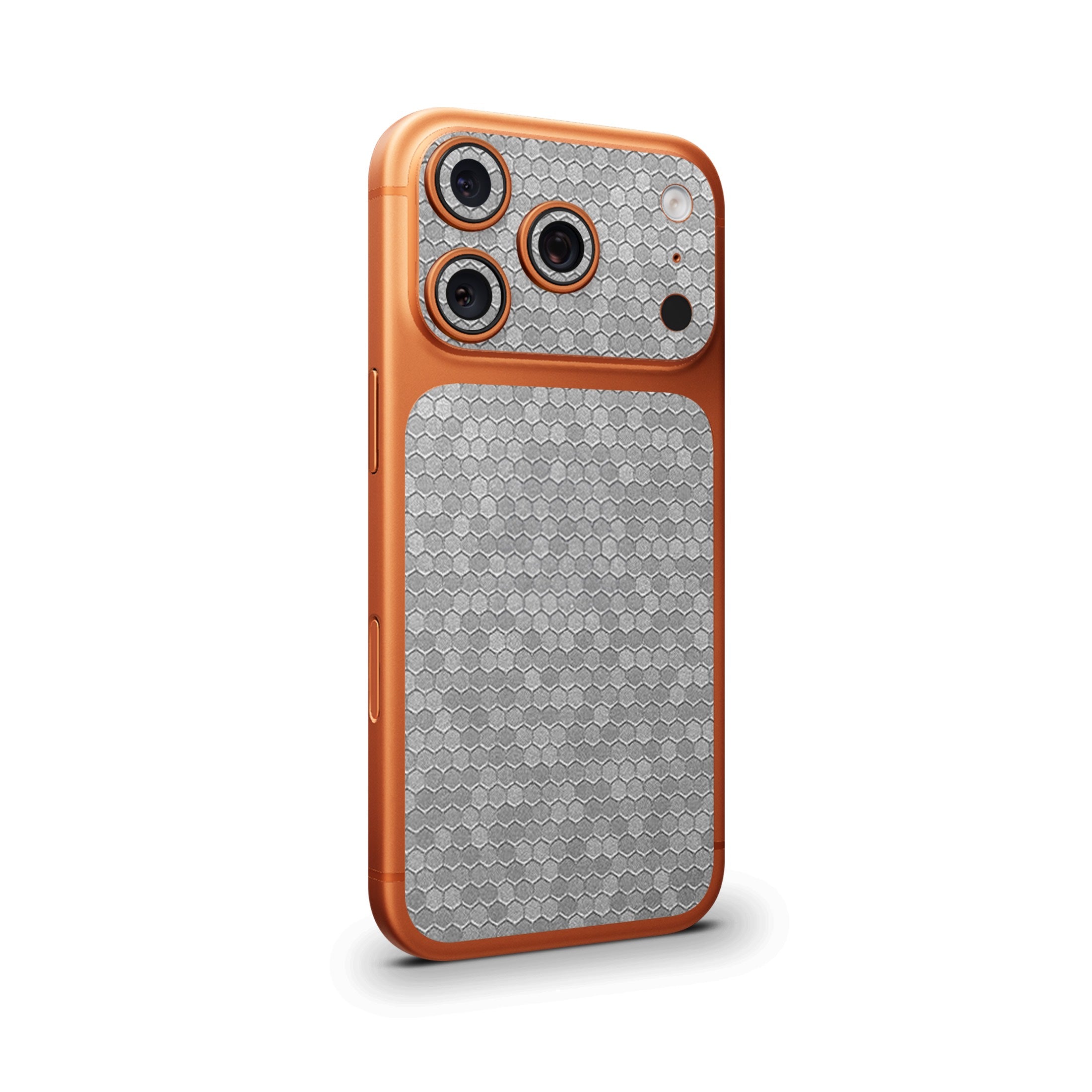 Silver Honeycomb Camera & Pocket Skin for iPhone 17 Pro / 17 Pro Max