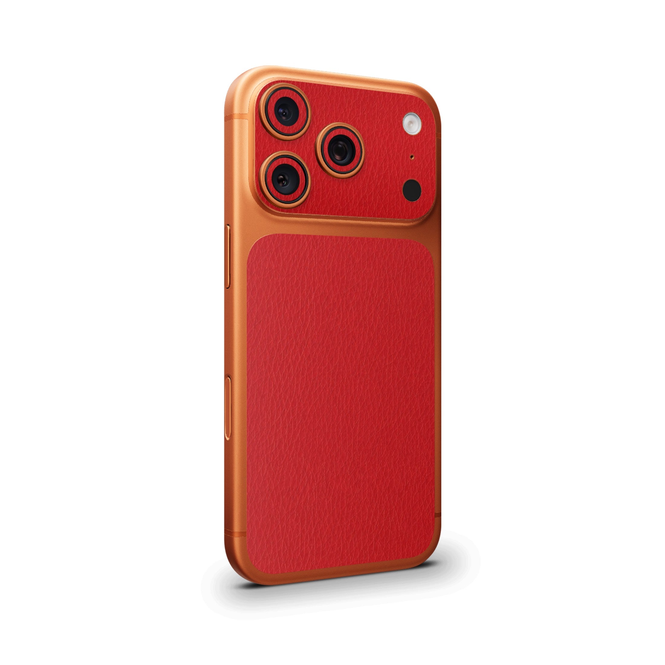 Red Leather Camera & Pocket Skin for iPhone 17 Pro / 17 Pro Max