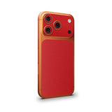Red Leather Camera & Pocket Skin for iPhone 17 Pro / 17 Pro Max