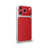 Red Leather Camera & Pocket Skin for iPhone 17 Pro / 17 Pro Max