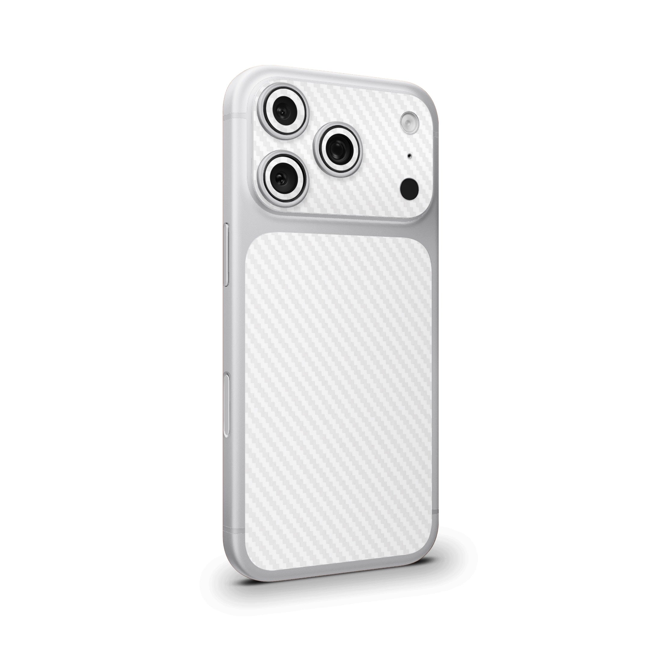 White Carbon Fiber Camera & Pocket Skin for iPhone 17 Pro / 17 Pro Max